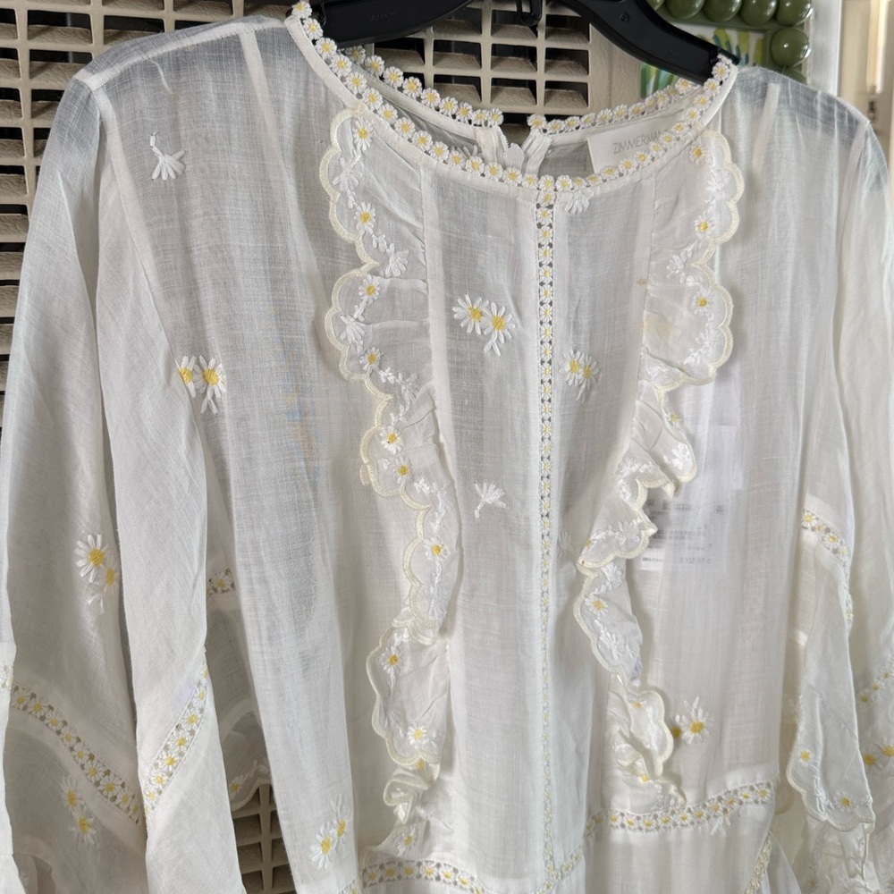 NEW Zimmermann Acacia embroidered midi dress - Picture 7 of 11